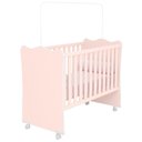 Ver imagem 1 de Berço Simples com Rodízios Doce Sonho Rosa - Qmovi