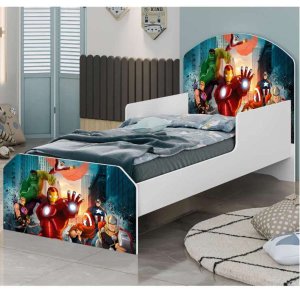 Mini Cama Infantil Adesivada 1,50m Personagens: Heróis