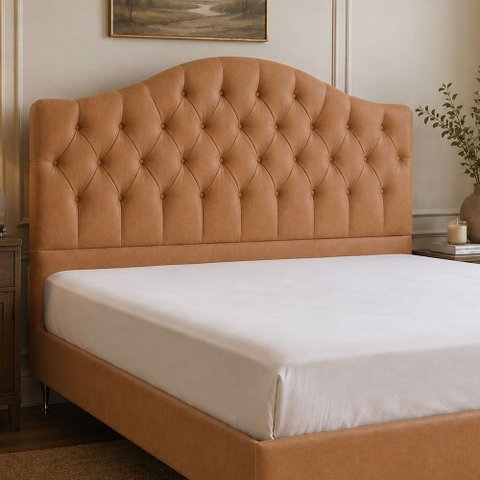 Cabeceira para Cama Box Queen 160cm Balence Courino Caramelo - Sallar Home