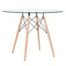 Mesa Redonda Eames com Tampo de Vidro 100cm + 2 Cadeiras Eiffel Daw Cinza Claro - 5