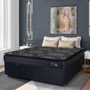 Ver imagem 2 de Cama Box Baú Casal Colchão com Molas Ensacadas City Pillow Top 138x188x64cm Preto Hellen Preto