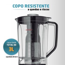 Liquidificador Mondial Turbo 1100w 127v Preto Inox L-1100bi - 5