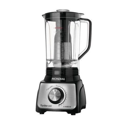 Liquidificador Mondial Turbo 1100w 127v Preto Inox L-1100bi