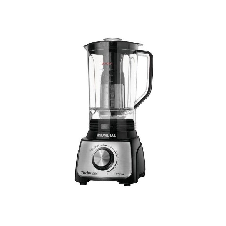 Liquidificador Mondial Turbo 1100w 127v Preto Inox L-1100bi