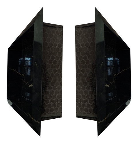 2 Nicho Borda Diamante Preto 60 X 32cm Porcelanato Banheiros - 2