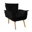 Ver imagem 2 de Kit 2 Poltronas Opala com Puff Suede Preto Ab Estofados