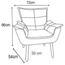 Ver imagem 7 de Kit 2 Poltronas Opala com Puff Suede Preto Ab Estofados