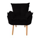Ver imagem 3 de Kit 2 Poltronas Opala com Puff Suede Preto Ab Estofados
