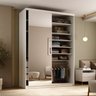 Closet Solteiro 100% Mdf 139cm com 1 Porta Espelho 3 Gavetas Sion - 4
