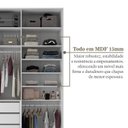 Ver imagem 7 de Closet Solteiro 100% Mdf 139cm com 1 Porta Espelho 3 Gavetas Sion