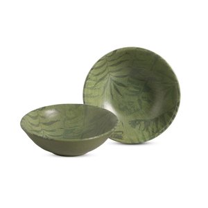 Conjunto 6 Bowls Decorados Palm Tree Olive 300 Ml Alleanza Cerâmica