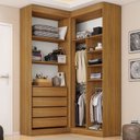 Ver imagem 1 de Guarda-Roupa Closet Modulado Casal sem Portas Canto em L com 4 Gavetas e 3 Cabideiros Versatille