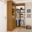 Ver imagem 5 de Guarda-Roupa Closet Modulado Casal sem Portas Canto em L com 4 Gavetas e 3 Cabideiros Versatille