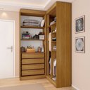 Ver imagem 6 de Guarda-Roupa Closet Modulado Casal sem Portas Canto em L com 4 Gavetas e 3 Cabideiros Versatille