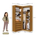 Ver imagem 7 de Guarda-Roupa Closet Modulado Casal sem Portas Canto em L com 4 Gavetas e 3 Cabideiros Versatille Yescasa