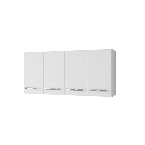 Armário Aéreo de Cozinha 120 Cm com 4 Portas Lara Branco