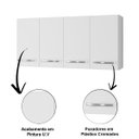 Ver imagem 3 de Armário Aéreo de Cozinha 120 Cm com 4 Portas Lara Branco