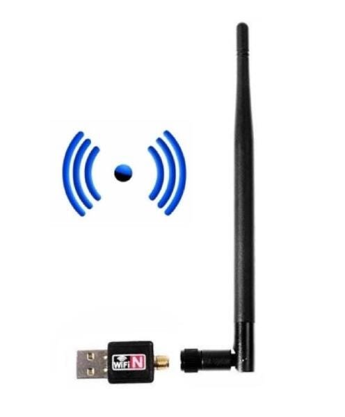 Adaptador de Rede USB 2.0 Sem Fio com Antena de 6Dbi Wifi/Wlan - 600Mbps - 1
