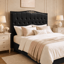 Ver imagem 1 de Cabeceira Cama Casal King Greta 195cm Estofada Corino Design Clássico