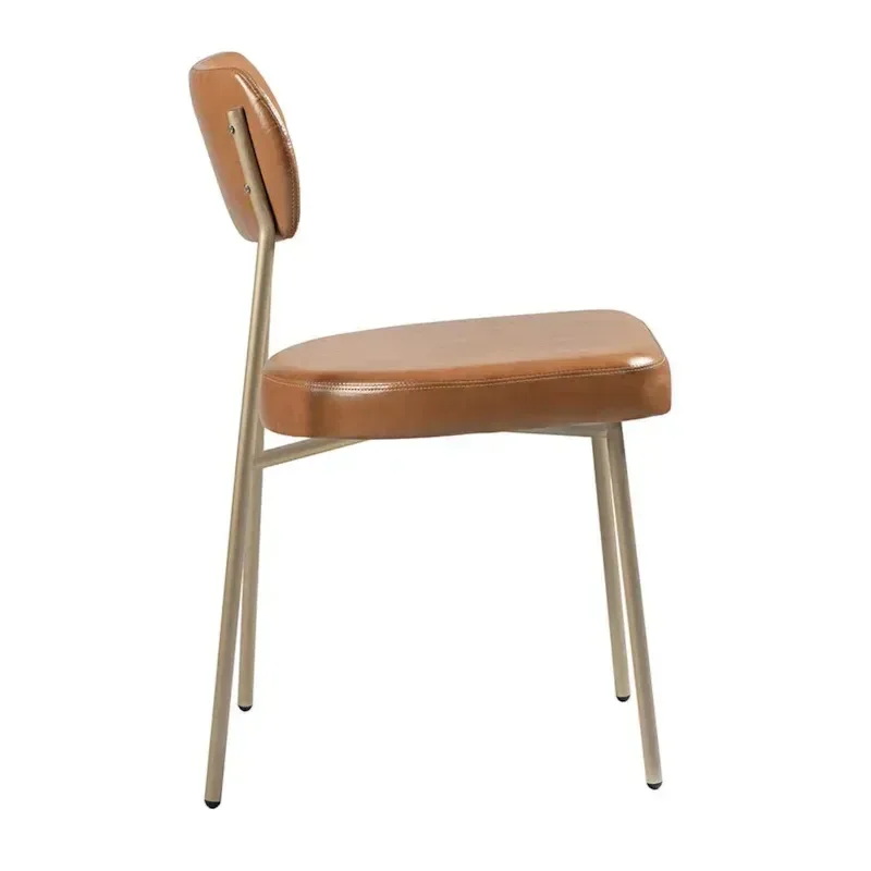 Kit 3 Cadeira Lavínia Bouclê para Sala de Jantar Gourmet:amarula/aço Champanhe - 3