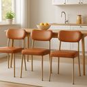 Ver imagem 1 de Kit 3 Cadeira Lavínia Bouclê para Sala de Jantar Gourmet:amarula/aço Champanhe