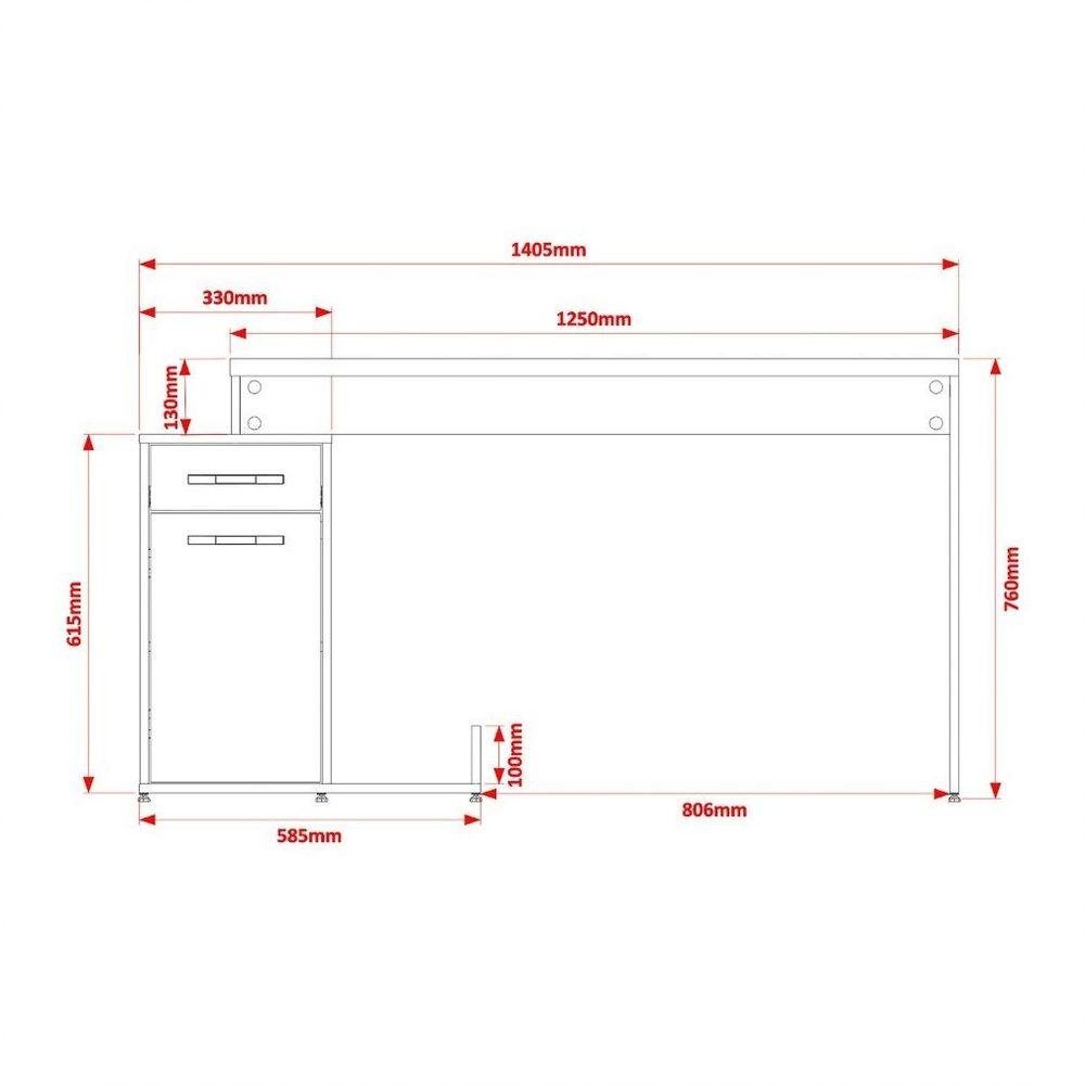 Mesa Computador Pc Gamer 1 Porta 1 Gaveta Flex Preto | MadeiraMadeira
