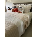 Ver imagem 5 de KIT XALE PASSADEIRA PESEIRA DE TRICÔ CAMA DE CASAL KING SIZE 260X60 cm + 2 CAPAS DE TRICOT COR AREIA