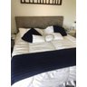 PASSADEIRA PESEIRA DE TRICOT XALE PARA SALA CAMA CASAL PADRÃO 180CM X 60CM COR AZUL MARINHO - 2