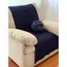 Manta Peseira de Tricô de Sofá Ou Cama de Casal Queen 230x60cm Cor Azul Marinho - 2