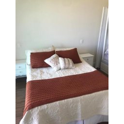 KIT MANTA PESEIRA DE TRICÔ LUXO SOFÁ CAMA DE CASAL PADRÃO 180X60 cm + 2 CAPAS COR TERRACOTA - 4