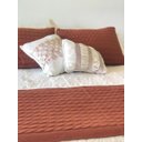 Ver imagem 5 de KIT PESEIRA DE TRICÔ LUXO CAMA DE CASAL QUEEN 230X60 cm + 2 CAPAS DE TRICOT COR TERRACOTA