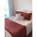 Ver imagem 2 de KIT MANTA PESEIRA DE TRICOT LÃ CAMA DE CASAL KING SIZE 260X60 cm + 2 CAPAS DE TRICO NA COR TERRACOTA