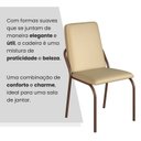 Ver imagem 6 de Kit 4 Cadeiras para Sala de Jantar Malibu Bege/Creme/Marrom