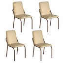 Ver imagem 1 de Kit 4 Cadeiras para Sala de Jantar Malibu Bege/Creme/Marrom