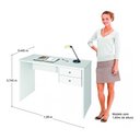 Ver imagem 2 de Escrivaninha Zanzini Intelectual 2 Gavetas Branco Artico