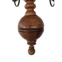 Ver imagem 6 de Pendente Ferro Madeira Branco Torneado Rustico Com Cúpulas Cozinha - Verniz