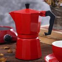 Ver imagem 2 de Cafeteira Italiana Faz 6 Xicaras de Café Vermelha 300ml