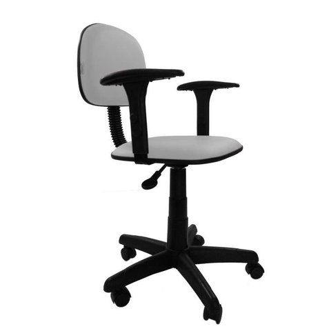 Cadeira Secretaria Giratoria Polo com Braco Regulavel - Couro SinteticoCorano - Branco