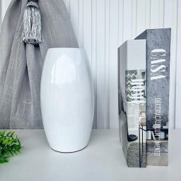Decoração sala rack vaso centro de mesa branco liso moderno - 2