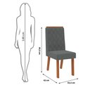 Ver imagem 5 de Mesa Karen 136 Freijó Off White com Kit 4 Cadeiras Sara Freijó Linho Granito-DJ Móveis
