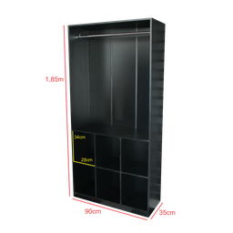Armário Estante Colmeia com 6 Nichos + 01 Cabideiro. Ideal para Loja Closet Roupas Organizador - 4