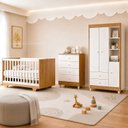 Ver imagem 1 de Quarto de Bebê Completo com Cômoda Berço e Guarda Roupa 100% MDF Encanto
