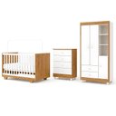 Ver imagem 2 de Quarto de Bebê Completo com Cômoda Berço e Guarda Roupa 100% MDF Encanto