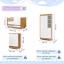 Ver imagem 3 de Quarto de Bebê Completo com Cômoda Berço e Guarda Roupa 100% MDF Encanto
