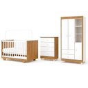 Ver imagem 2 de Quarto de Bebê Completo com Cômoda Berço e Guarda Roupa 100% MDF Encanto