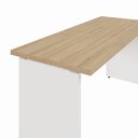 Ver imagem 6 de Mesa Escrivaninha 150cm em L Tampo 30mm Pés Painel F5 Office Cor:Macadâmia com Branco