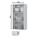 Ver imagem 3 de Armario Aereo 1 Porta Mdf 40 Cm Americana C364 Branco Henn
