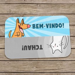 Tapete Divertido de Porta Bem Vindo Cão Tchau Gato Capacho - 3