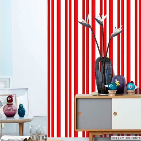 Papel de Parede Listras Rápidas Soft Vermelho 0,58x2,30m