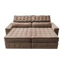 Ver imagem 5 de Sofá Retrátil e Reclinável 2,35m Cama inBox Big Puffer com SoftGel D40 Velupluma Castor